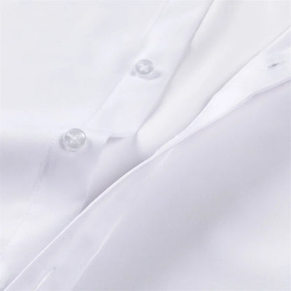 Men s Classic Button-Down Shirt with Long Sleeves Solid Color Casual Business Top for Spring Streetwear and Beach Vacation