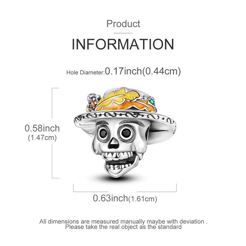 2025 New Halloween Charm Emit Light Bead 925 Sterling Silver Pumpkin Witch Skull Charm Fit Bracelet Pendant Women Jewelry Making