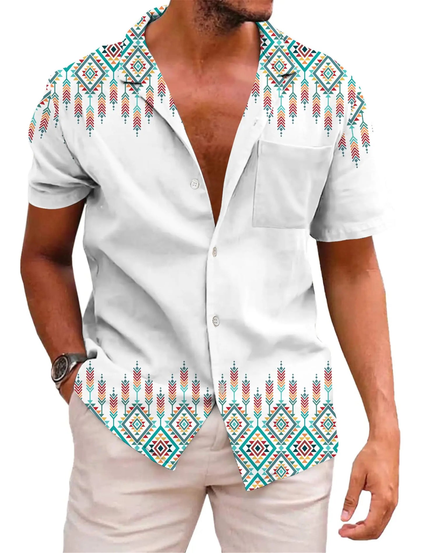 KYKU Mexico Shirt for Men Funny Beach Shirts Hawaiian Button Down Short Sleeve