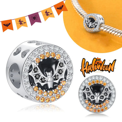 2025 New Halloween Charm Emit Light Bead 925 Sterling Silver Pumpkin Witch Skull Charm Fit Bracelet Pendant Women Jewelry Making