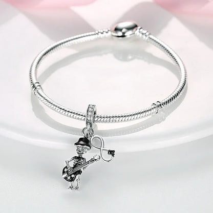 2025 New Halloween Charm Emit Light Bead 925 Sterling Silver Pumpkin Witch Skull Charm Fit Bracelet Pendant Women Jewelry Making