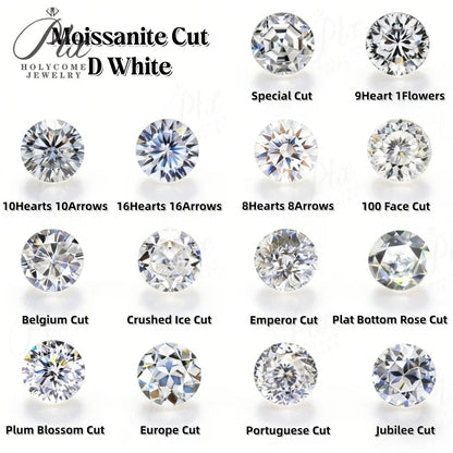 0.1-10ct D White Round Cut Moissanite Beads Brilliant Cut Loose Stones For Fine Jewelry Making Custom Bracelet Necklace Design