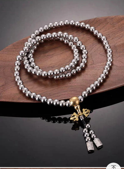 Titanium Steel Bracelet Necklace Chain Prayer Beads Self Defense Waist Faith Buddha Cross Pendant Mens Gadgets For Jewelry Gifts