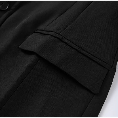Elegant Black Slim Fit Blazer Jacket Women Retro Lapel Single Breasted Suit Jackets Female 2025 Chic Versatile Street Office