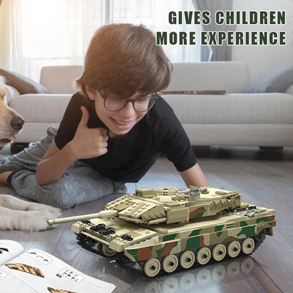 Mould King 20020 Technical Tank Toys The APP&RC Leopard 2 Tank Building Block Assembly Tank Brick Set Kids Christmas Gift