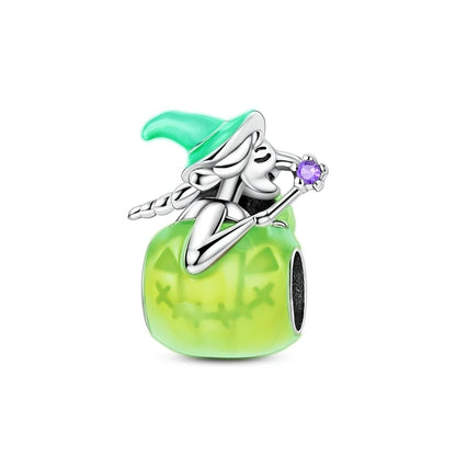 2025 New Halloween Charm Emit Light Bead 925 Sterling Silver Pumpkin Witch Skull Charm Fit Bracelet Pendant Women Jewelry Making