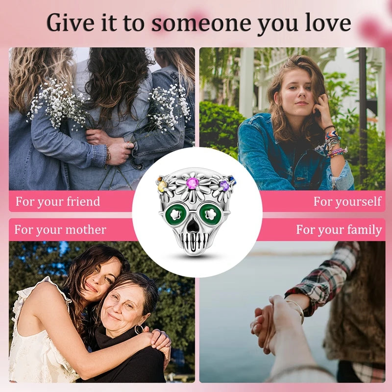 2025 New Halloween Charm Emit Light Bead 925 Sterling Silver Pumpkin Witch Skull Charm Fit Bracelet Pendant Women Jewelry Making