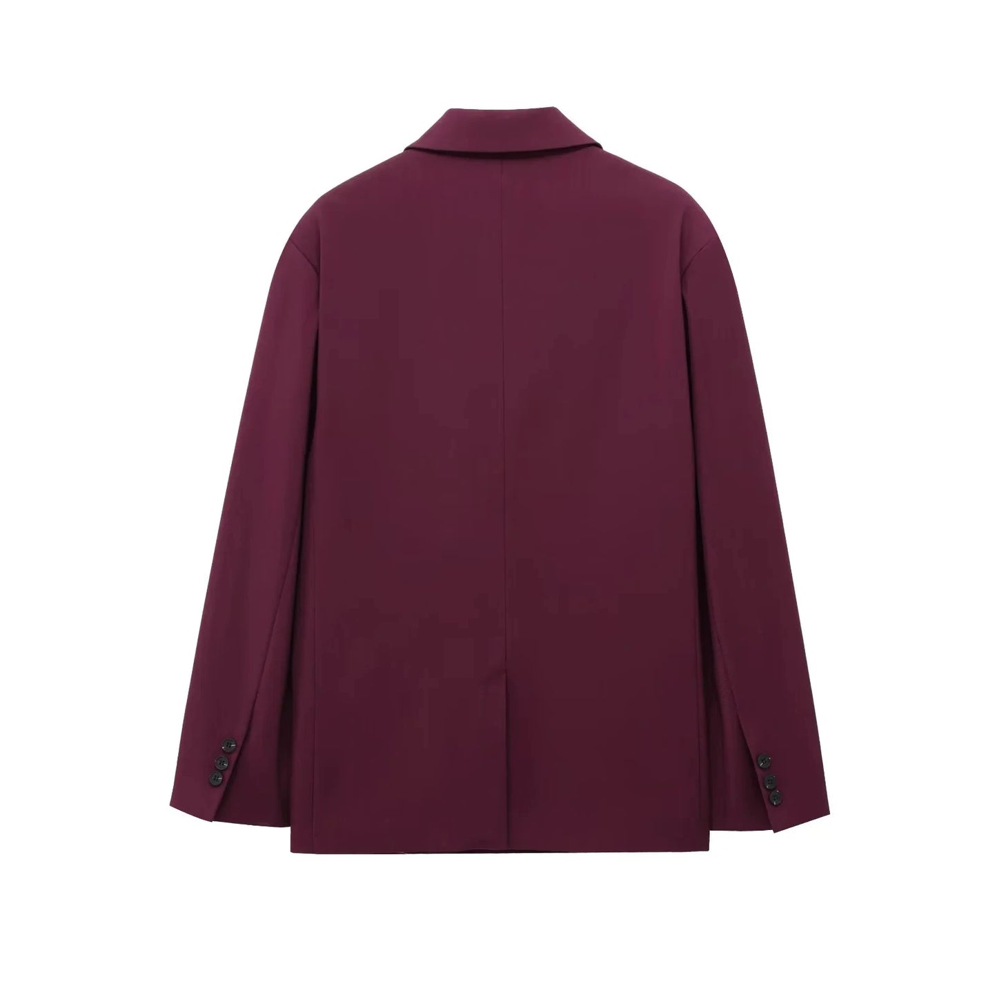 KONDALA Vintage Chic Office Lady Red Solid Women Suit Notched Single Button Pockets Blazer Straight Loose Pants Fashion 2025 Set