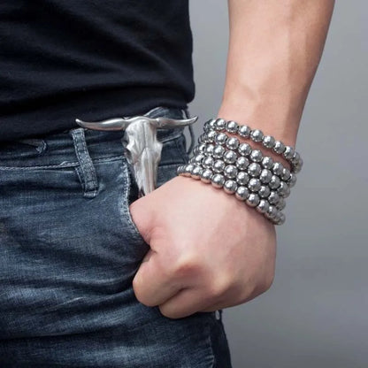 1M Chinese Style Steel Whip Bracelet Necklace Chain Prayer Beads Self Defense Waist Faith Buddha Men's EDC Gadgets Punk Jewelry