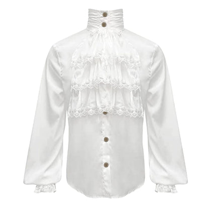 Summer Holiday Masquerade Men'S Clothing Medieval Cos European And Retro Vintage Dress Shirt Halloween Costume Camisas De Hombre