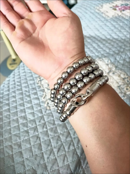 1M Chinese Style Steel Whip Bracelet Necklace Chain Prayer Beads Self Defense Waist Faith Buddha Men's EDC Gadgets Punk Jewelry