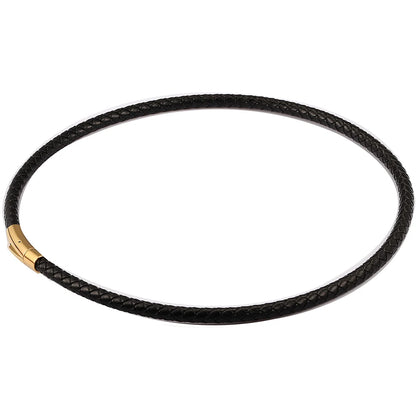 4mm/6mm Man-made Leather Necklace Choker For Men Boys Red Black Brown Braided Rope Chain Male Push Clasp Jewelry Gifts UN149