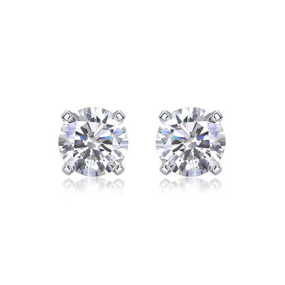 1ct Moissanite Earrings 925 Silver 18K Gold Plated 4 Prong Stud Elegant Jewelry for Women Comes with GRA Certificate