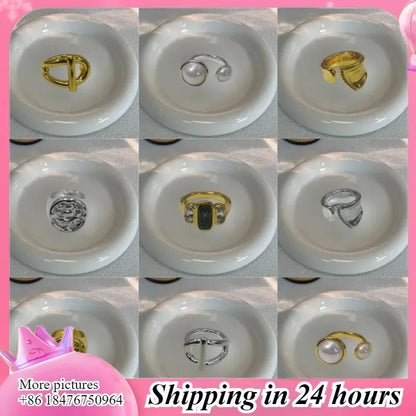 2025 New High Quality DY Elegant Crystal Ring Smooth Finish Christmas Gift High Quality Jewelry Fashion Accessory