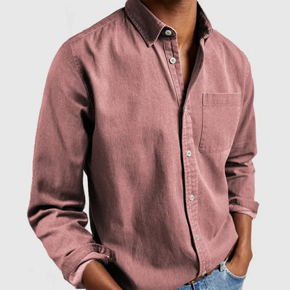 Mens Casual Business Shirt Regular Fit Button Down Long Sleeve Shirts Solid Color Oversized Basic Business Shirt For Men Camisas