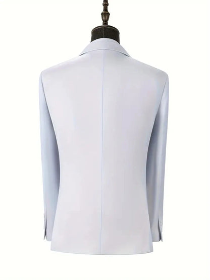 Fashion Men's Suits 3 Piece Groom Bestmen Slim Fit Wedding Prom Party Tuxedo Elegant Formal Events Dress Suit (Blazer+Vest+Pant)