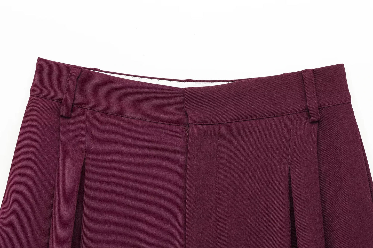 KONDALA Vintage Chic Office Lady Red Solid Women Suit Notched Single Button Pockets Blazer Straight Loose Pants Fashion 2025 Set