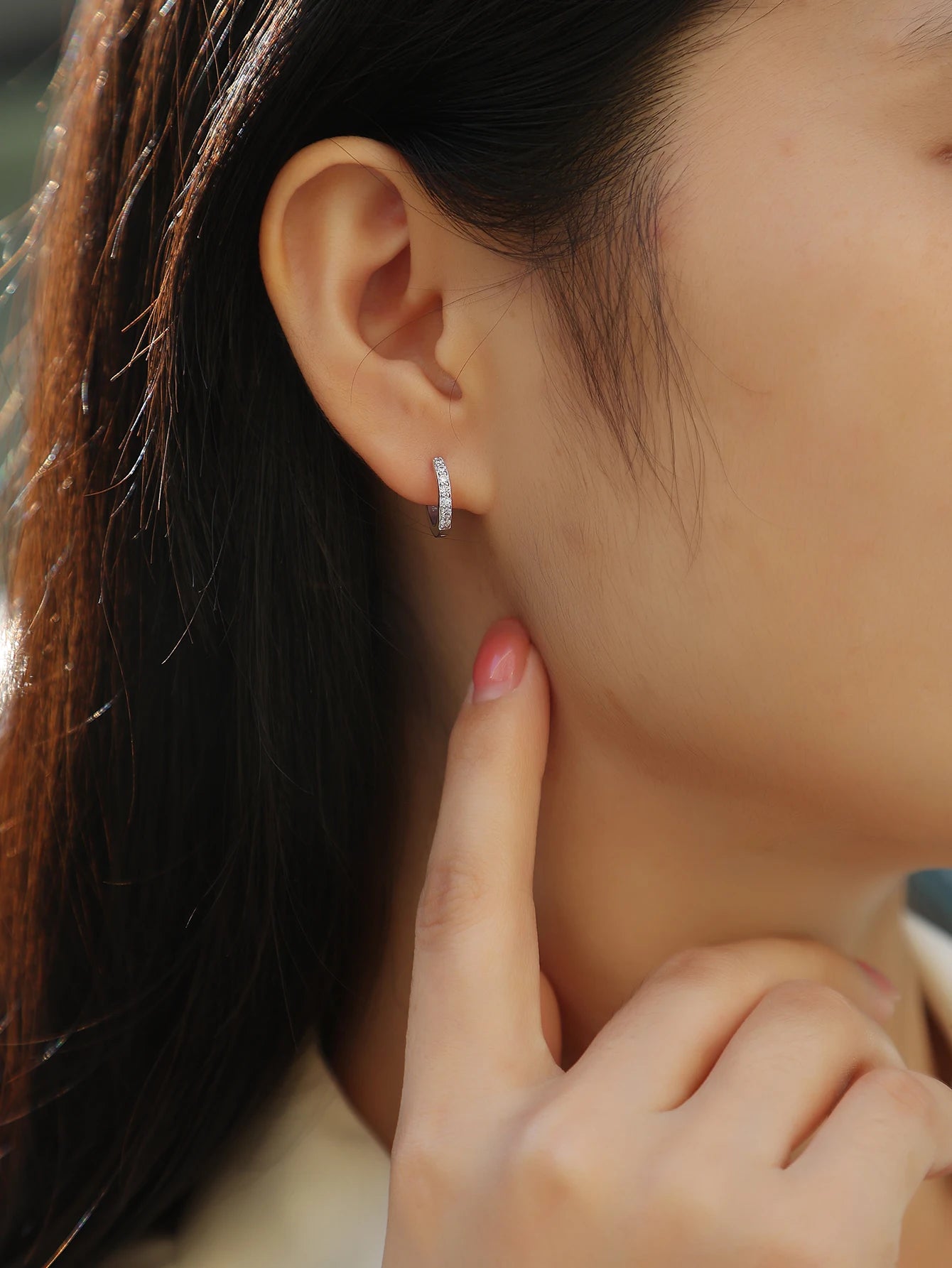 1pair Moissanite Earrings Hoop Style 925 Sterling Silver 18K Gold Plated Classic Jewelry for Women Comes with GRA Certificate