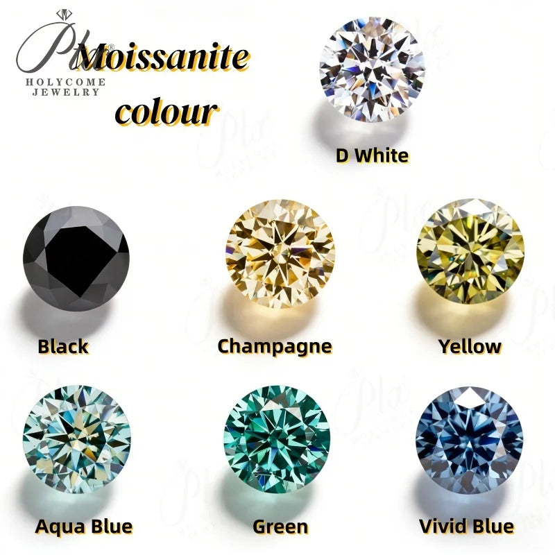 0.1-10ct D White Round Cut Moissanite Beads Brilliant Cut Loose Stones For Fine Jewelry Making Custom Bracelet Necklace Design