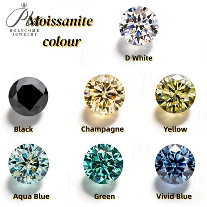 0.1-10ct D White Round Cut Moissanite Beads Brilliant Cut Loose Stones For Fine Jewelry Making Custom Bracelet Necklace Design