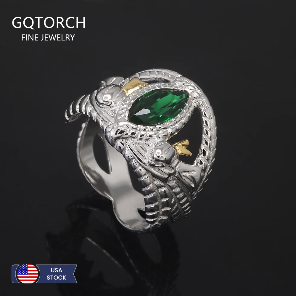 925 Sterling Silver Lord Ring of Barahir, LOTR Aragorn Gondor Wedding Band, Fantasy Movie Inspired Jewelry Gift for Men