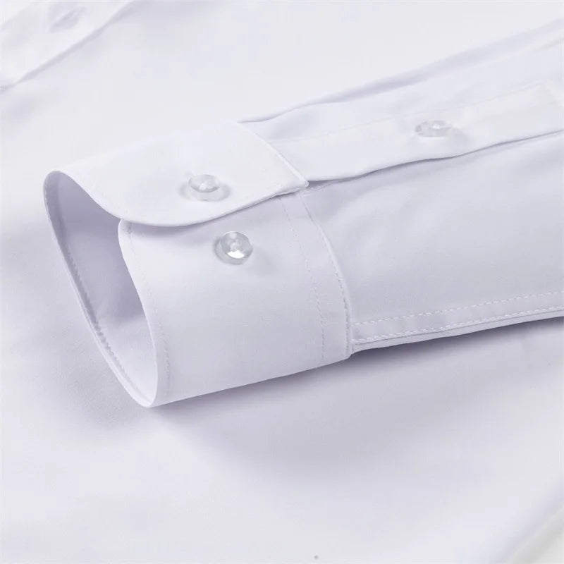 Men s Classic Button-Down Shirt with Long Sleeves Solid Color Casual Business Top for Spring Streetwear and Beach Vacation