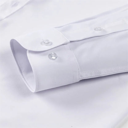 Men s Classic Button-Down Shirt with Long Sleeves Solid Color Casual Business Top for Spring Streetwear and Beach Vacation