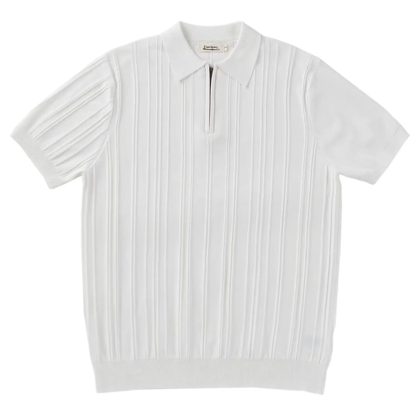 Korean Luxury Slim Soild Retro Tops Tees Clothes Knit Shirts Short Sleeve Quarter Zip Casual T Shirts Retro Camisas De Hombre