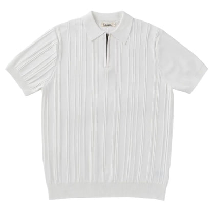 Korean Luxury Slim Soild Retro Tops Tees Clothes Knit Shirts Short Sleeve Quarter Zip Casual T Shirts Retro Camisas De Hombre