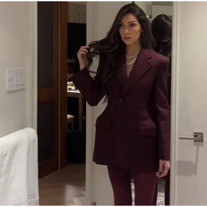 Elegant Black Slim Fit Blazer Jacket Women Retro Lapel Single Breasted Suit Jackets Female 2025 Chic Versatile Street Office