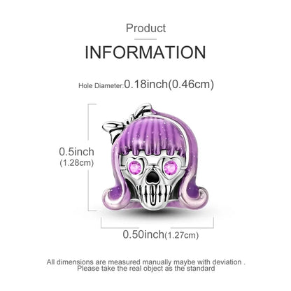 2025 New Halloween Charm Emit Light Bead 925 Sterling Silver Pumpkin Witch Skull Charm Fit Bracelet Pendant Women Jewelry Making