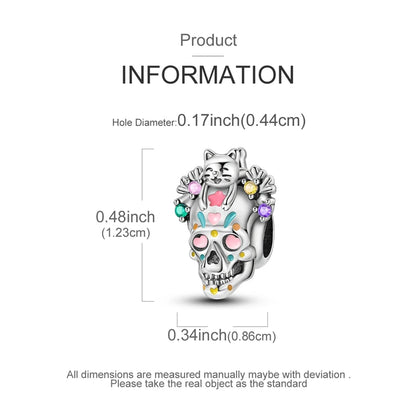 2025 New Halloween Charm Emit Light Bead 925 Sterling Silver Pumpkin Witch Skull Charm Fit Bracelet Pendant Women Jewelry Making