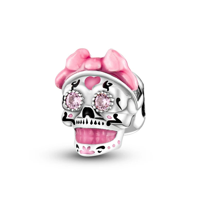 2025 New Halloween Charm Emit Light Bead 925 Sterling Silver Pumpkin Witch Skull Charm Fit Bracelet Pendant Women Jewelry Making