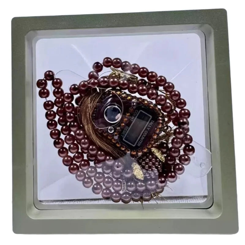 Muslim Prayer Set With Gift Box Pray For 99 Beaded Bracelets Resettable Finger Counter Ring Eid Al-Fitr Prayer Gifts