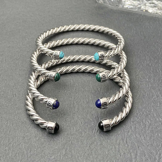 High Quality Round Toe Colored Gemstone Bracelet Luxury Unisex Colored Stone Bracelet Wholesale Jewelry