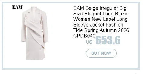 EAM Women Black Knit Spliced Big Size Irregular Blazer New Lapel Long Sleeve Jacket Fashion Tide Spring Autumn 2026 30A2521