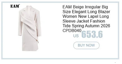 EAM Women Black Knit Spliced Big Size Irregular Blazer New Lapel Long Sleeve Jacket Fashion Tide Spring Autumn 2026 30A2521