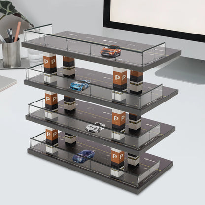 1/64 Parking Lot Toy Car Model Storage Rack Display Cabinet Kids Room Decor Xmas Gift Toys for Baby Boys Girls