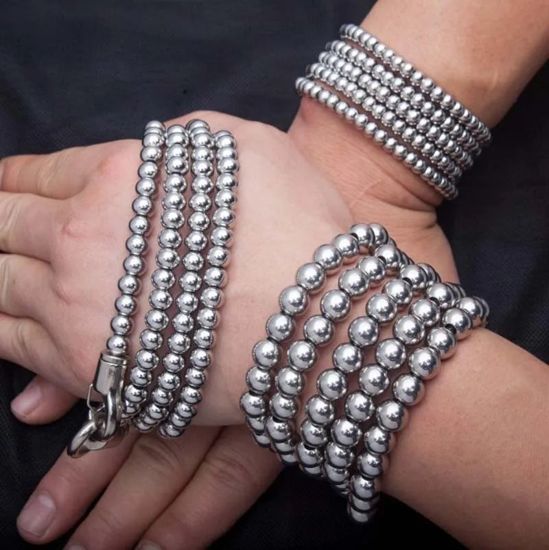 1M Chinese Style Steel Whip Bracelet Necklace Chain Prayer Beads Self Defense Waist Faith Buddha Men's EDC Gadgets Punk Jewelry