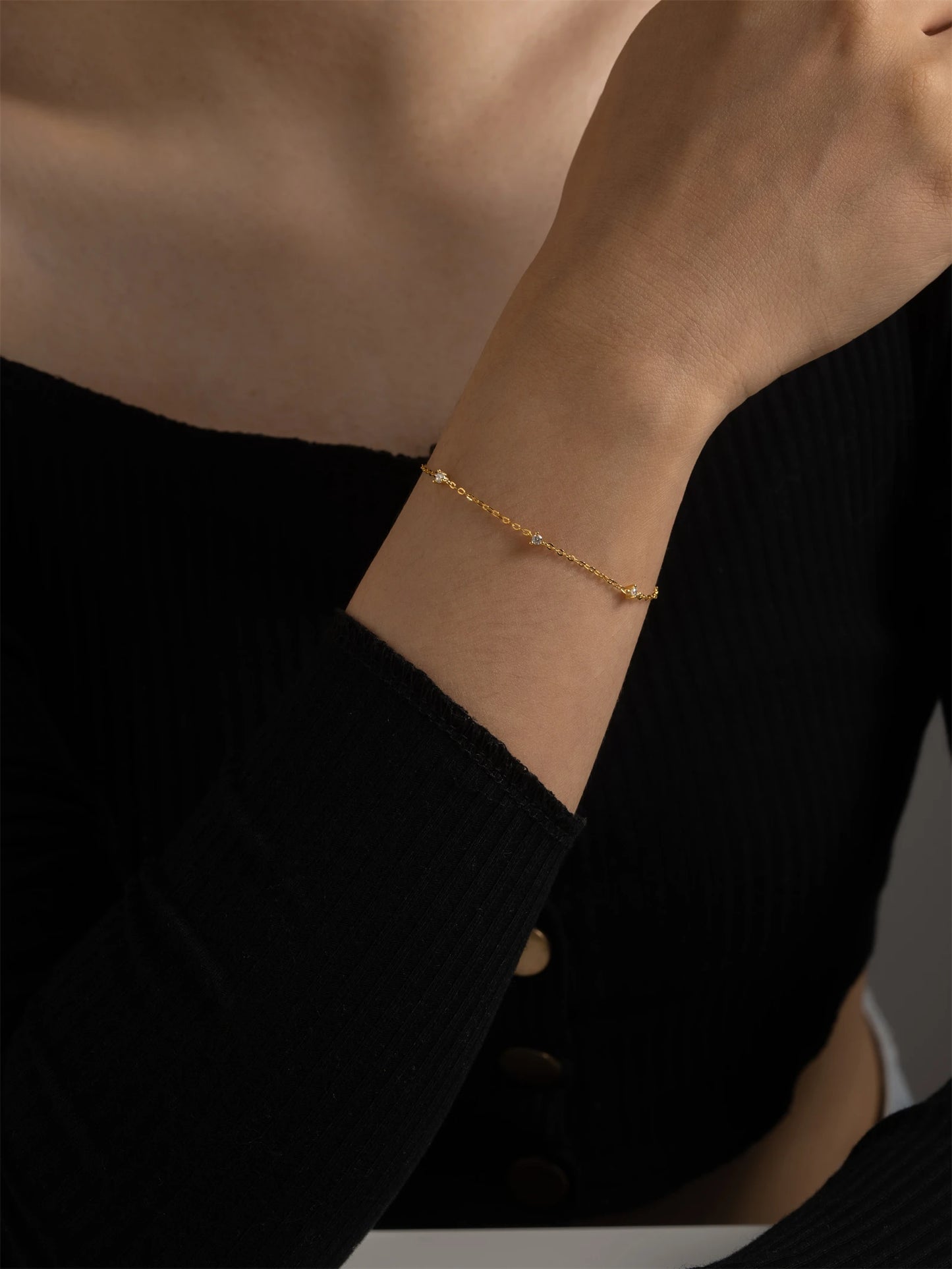 DPLAOPA 925 Sterling Silver Gold  Zircon CZ Charm Yard Bracelet Women Luxury Fine Jewelry 2022 Wedding Jewels Thin Jewels