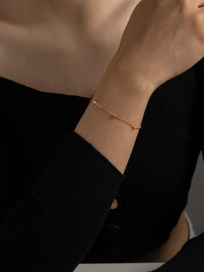 DPLAOPA 925 Sterling Silver Gold  Zircon CZ Charm Yard Bracelet Women Luxury Fine Jewelry 2022 Wedding Jewels Thin Jewels