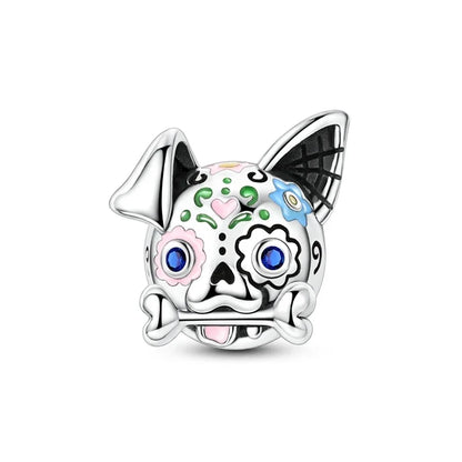 2025 New Halloween Charm Emit Light Bead 925 Sterling Silver Pumpkin Witch Skull Charm Fit Bracelet Pendant Women Jewelry Making