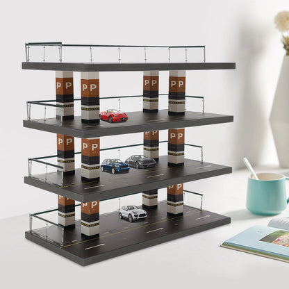 1/64 Parking Lot Toy Car Model Storage Rack Display Cabinet Kids Room Decor Xmas Gift Toys for Baby Boys Girls