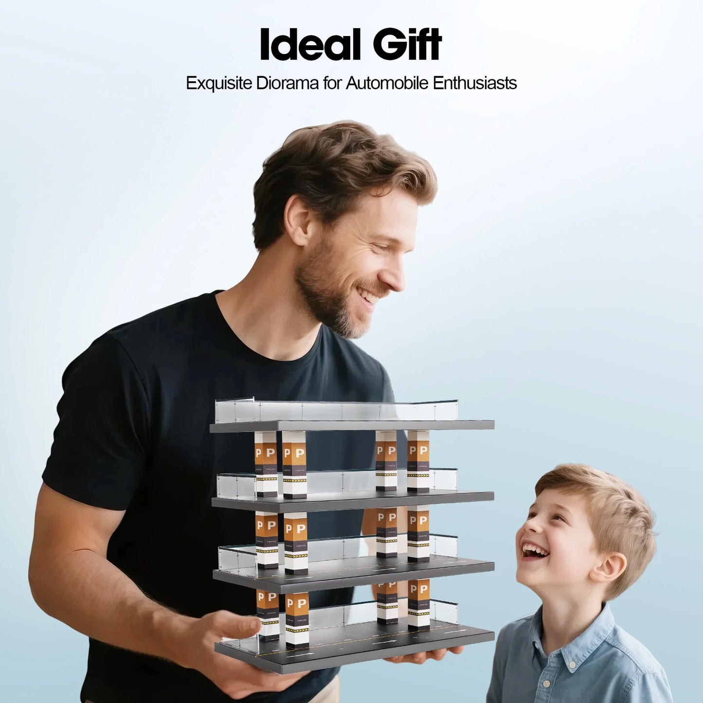 1/64 Parking Lot Toy Car Model Storage Rack Display Cabinet Kids Room Decor Xmas Gift Toys for Baby Boys Girls