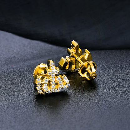 Moissanite Muslim Islam Allah Stud Earrings Religious 925 Sterling Silver Iced Out Women Men Hip Hop Jewelry Passed Diamond Test