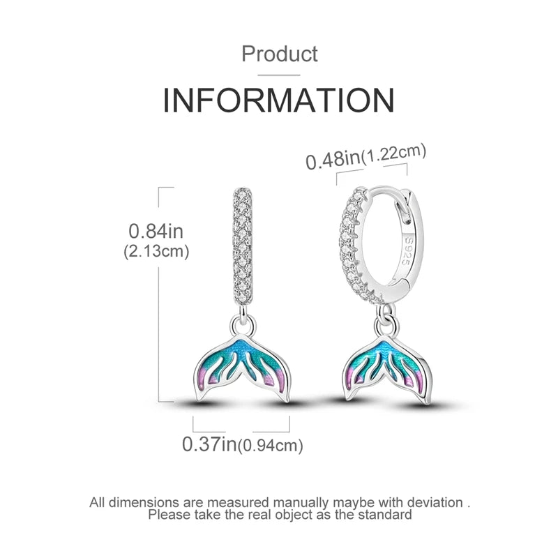 925 Sterling Silver Colorful Crystal Clover Hoop Earrings Stud Ear Wires For Women Wedding Engagement Girlfriend Birthday Gift