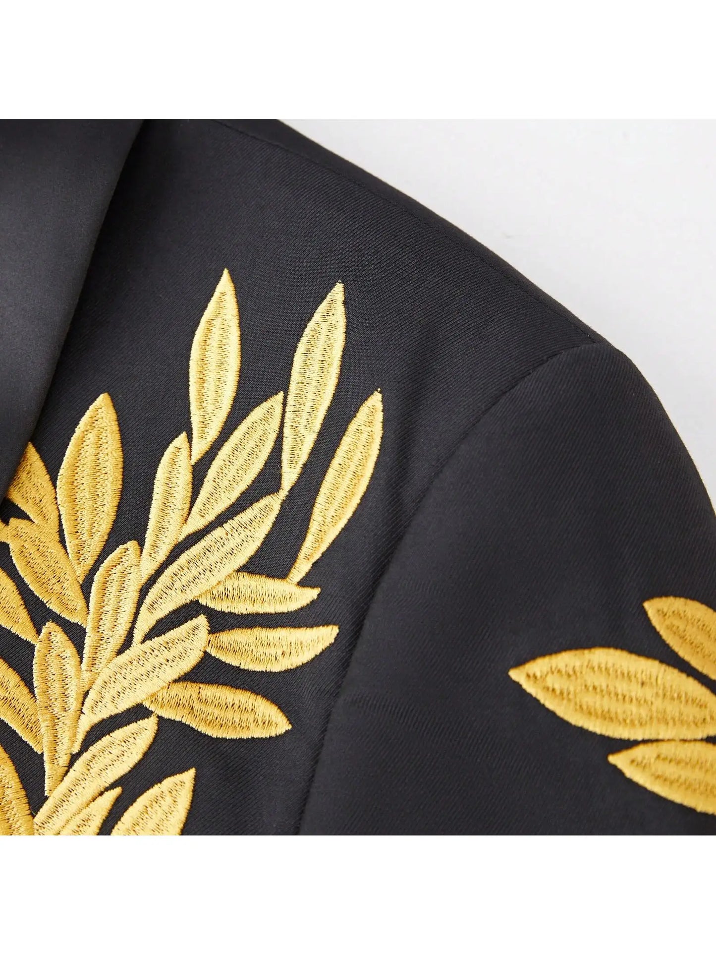 Men's floral embroidery slim-fitting single-button two-piece suit, suitable for parties, evening events, weddings, banquets, and