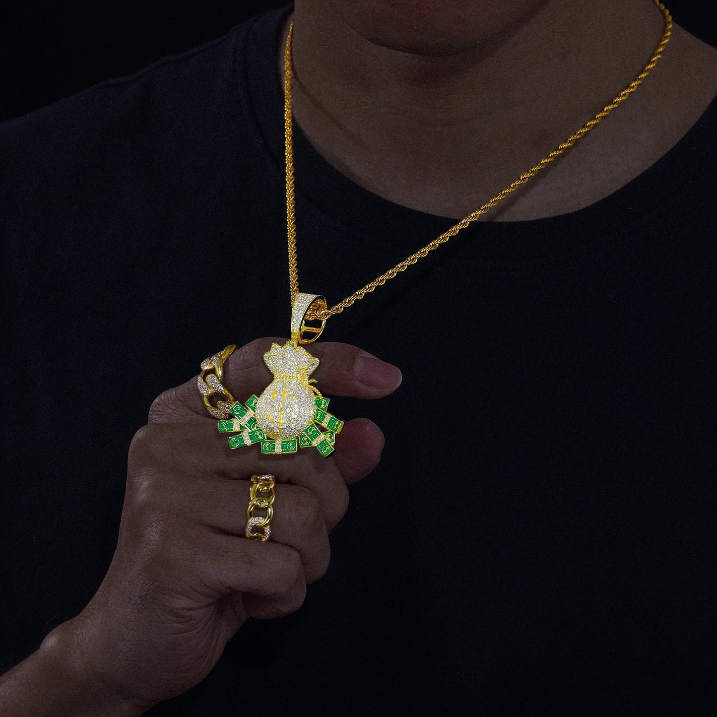 925 Sterling Silver Fashion Personality Hollow Star Pendant Necklaces D Color VVS Moissanite Bling Hip Hop Iced Out Jewelry Gift