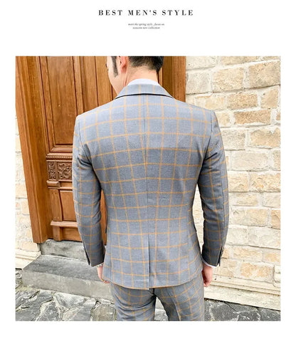 2025 Suit (Blazer+ Pants) Men's Fashion Hosts British Style Work Business Wedding Casual Art Style Elegant Gentleman Suit M-5XL