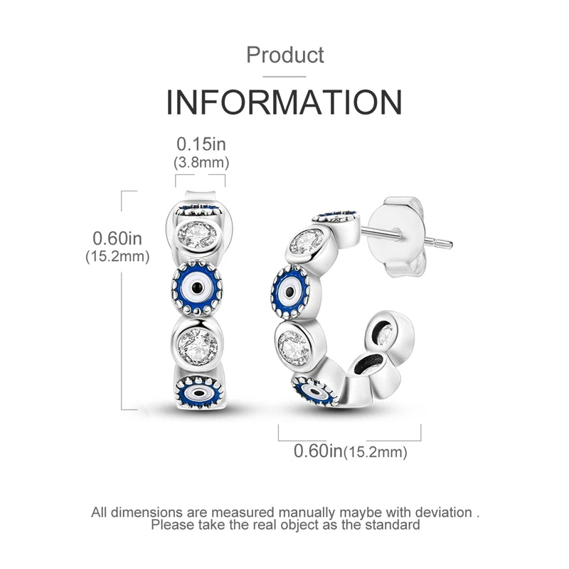 925 Sterling Silver Colorful Crystal Clover Hoop Earrings Stud Ear Wires For Women Wedding Engagement Girlfriend Birthday Gift